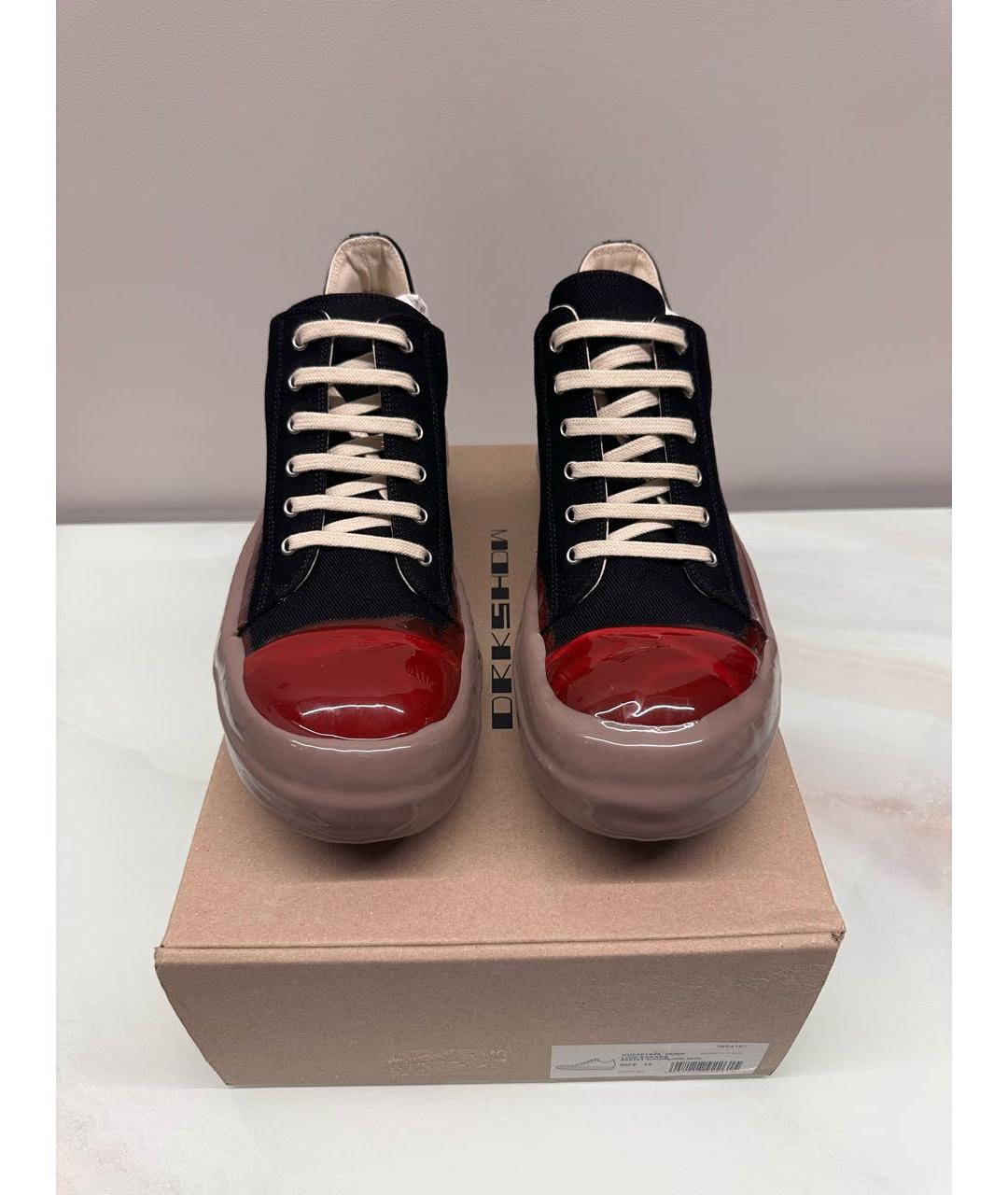 RICK OWENS Черные низкие кроссовки / кеды, фото 2