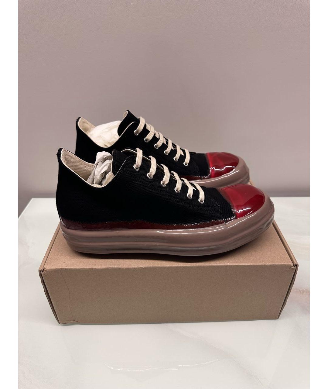 RICK OWENS Черные низкие кроссовки / кеды, фото 8