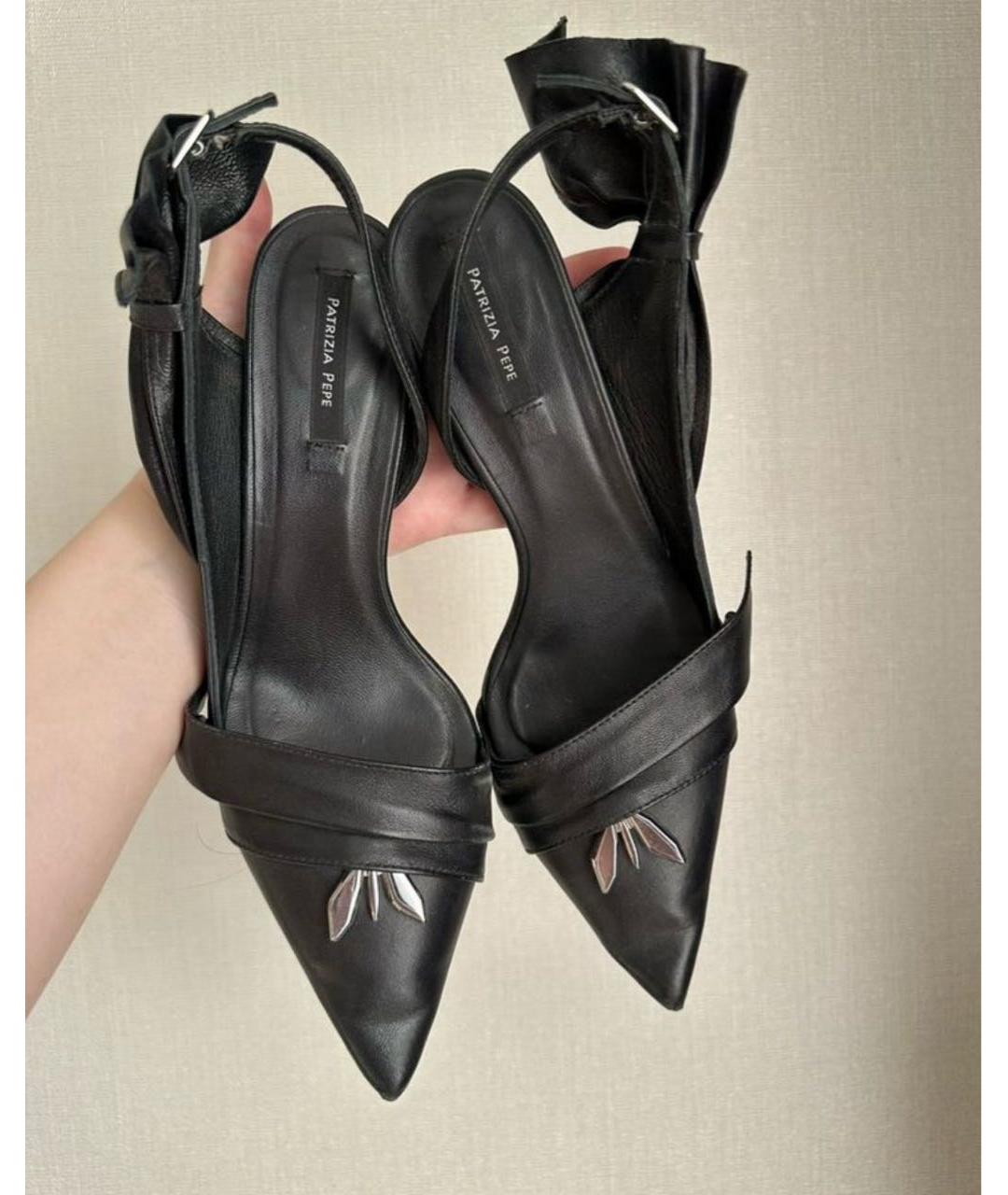 PATRIZIA PEPE Черные кожаные туфли, фото 2