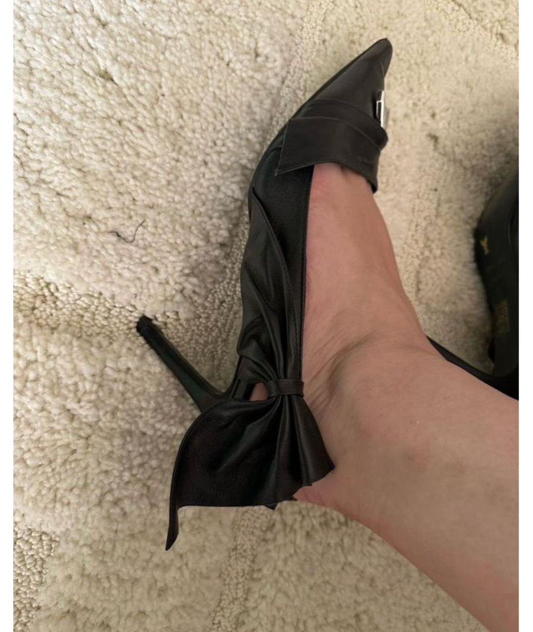 PATRIZIA PEPE Черные кожаные туфли, фото 4