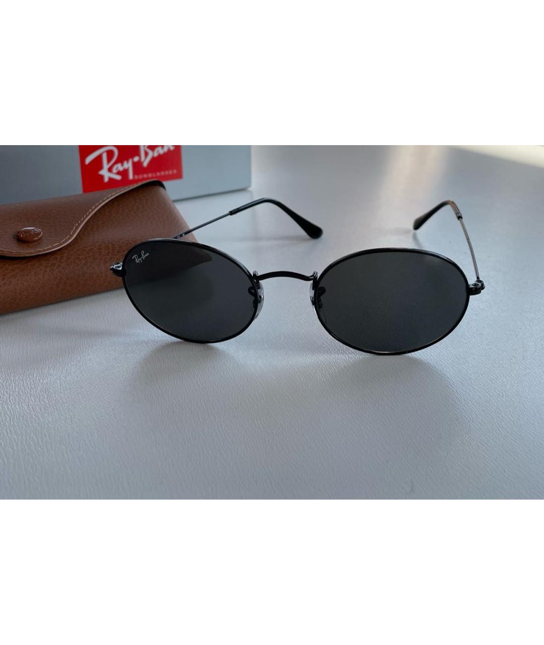 RAY BAN Черные металлические солнцезащитные очки, фото 5