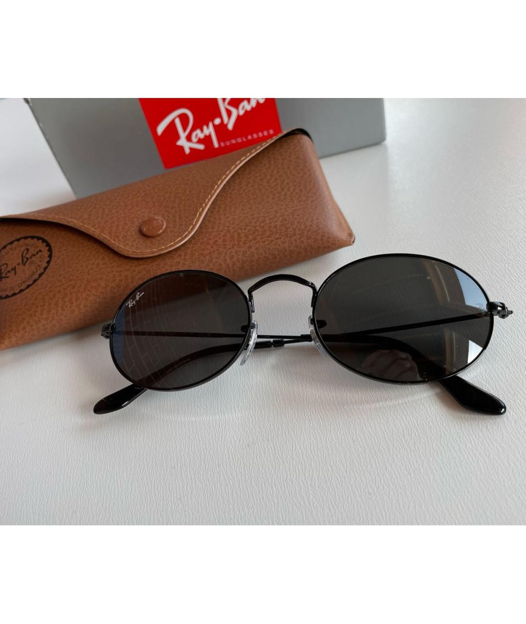RAY BAN Черные металлические солнцезащитные очки, фото 6
