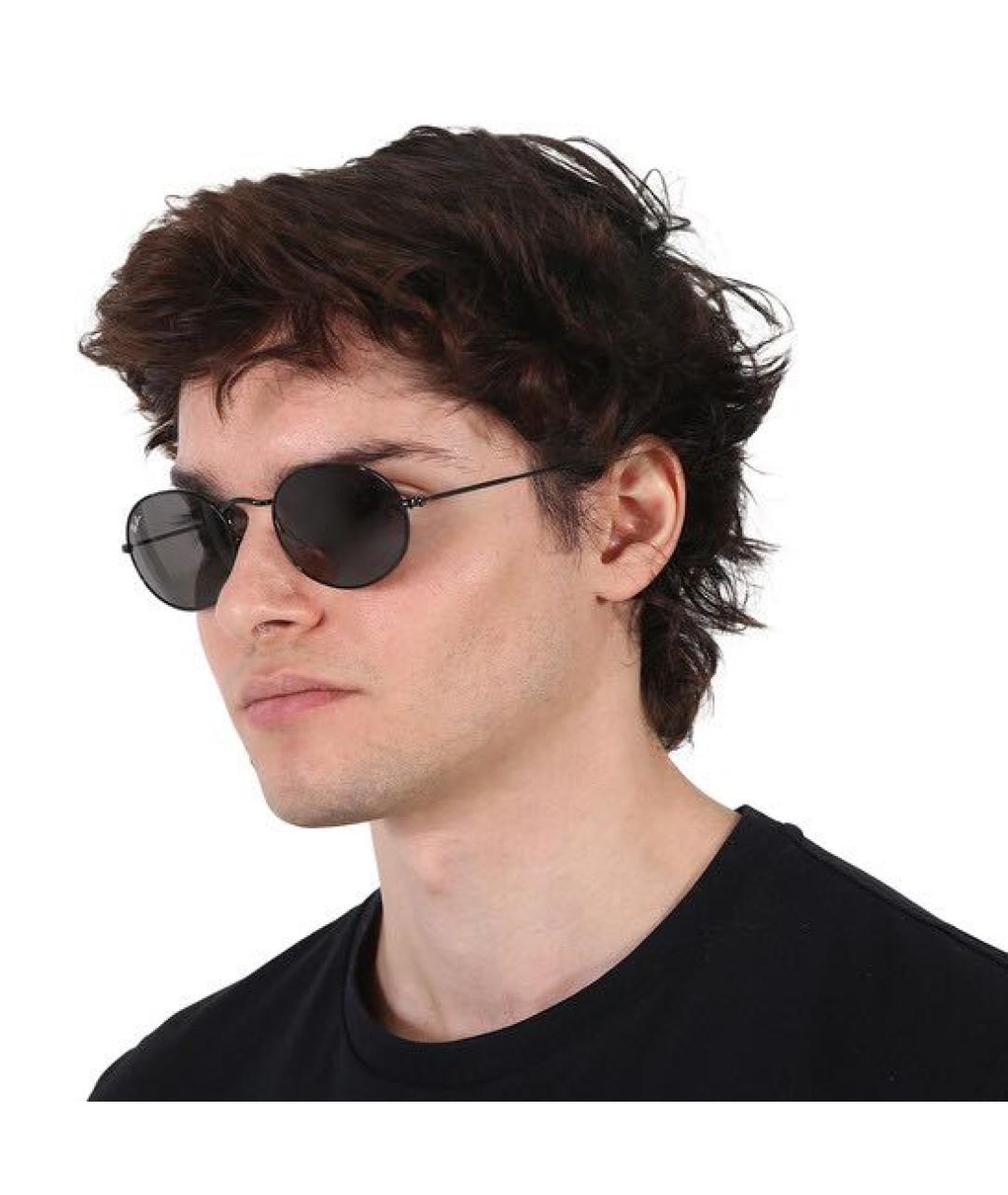 RAY BAN Черные металлические солнцезащитные очки, фото 4