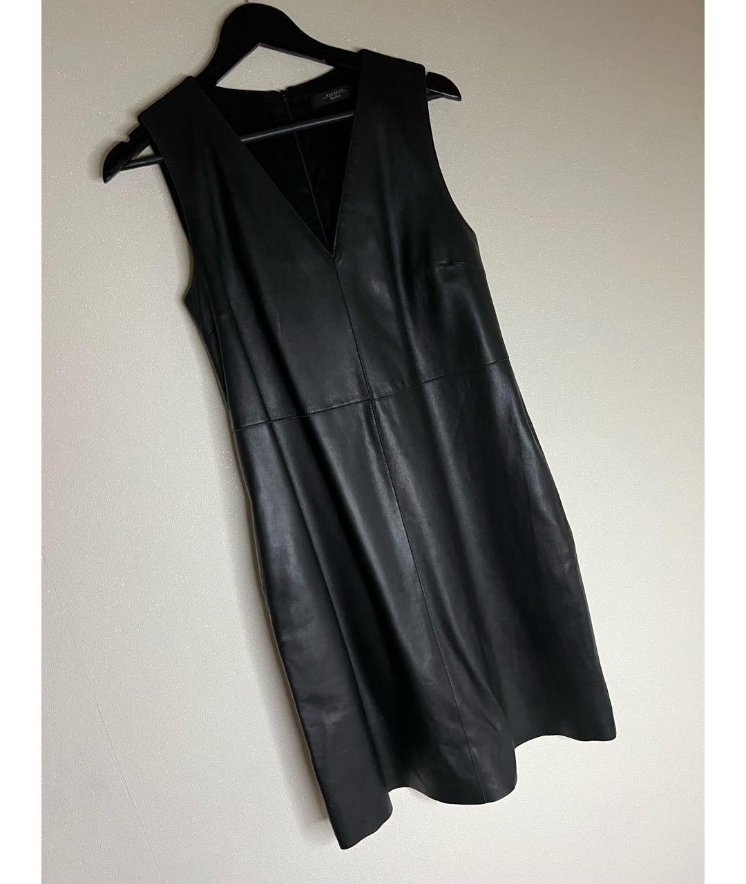 WEEKEND MAX MARA Черное кожаное платье, фото 2