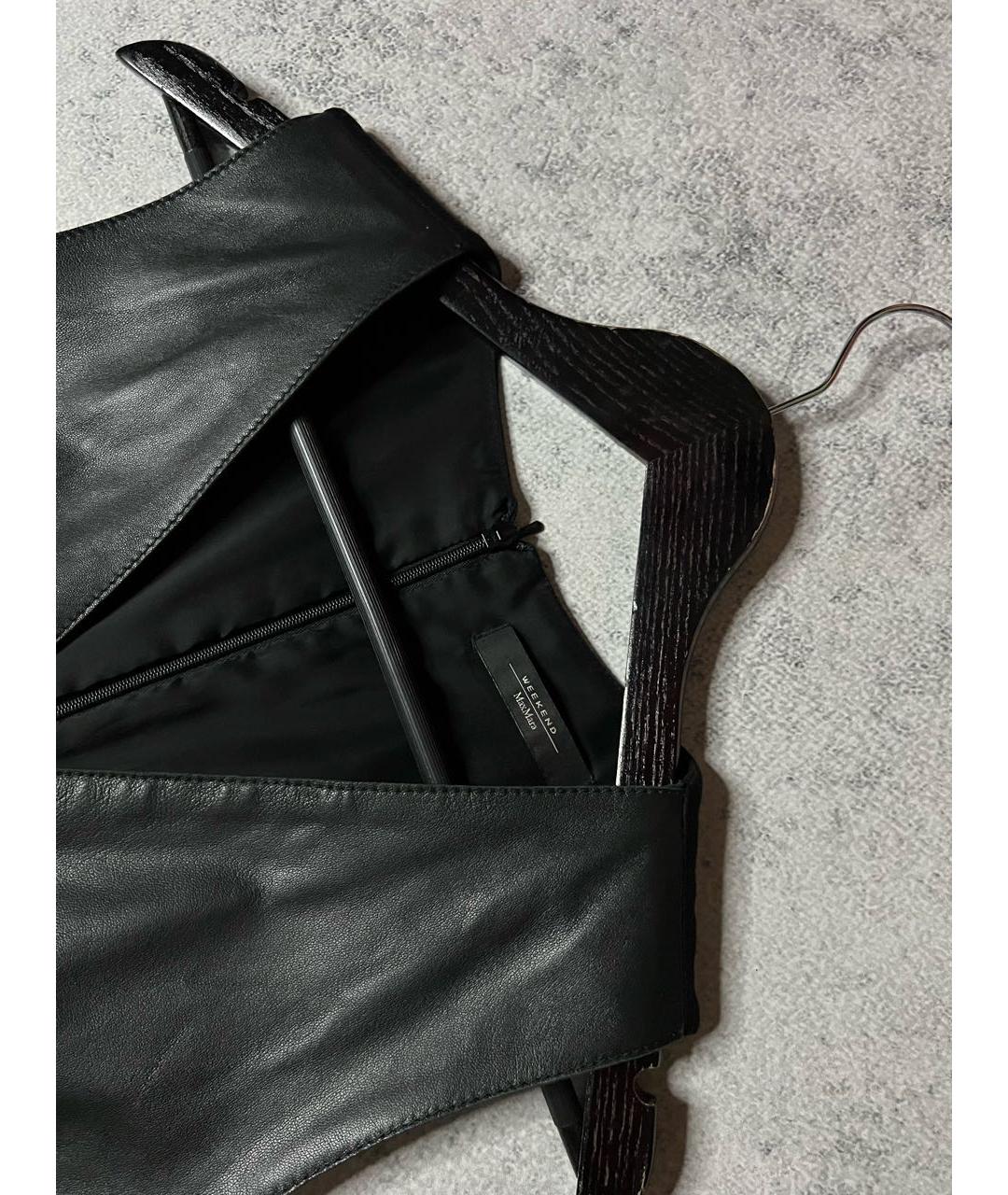 WEEKEND MAX MARA Черное кожаное платье, фото 5