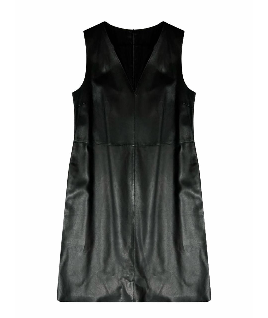 WEEKEND MAX MARA Черное кожаное платье, фото 1