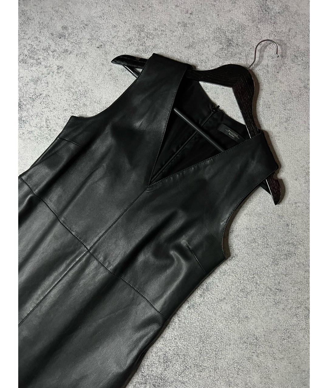 WEEKEND MAX MARA Черное кожаное платье, фото 4