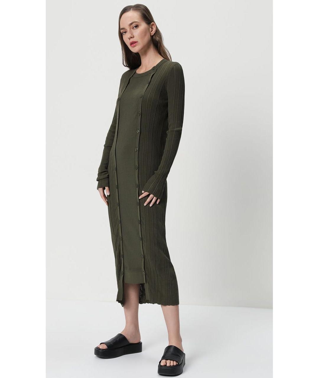 DIESEL Хаки хлопковое платье, фото 4