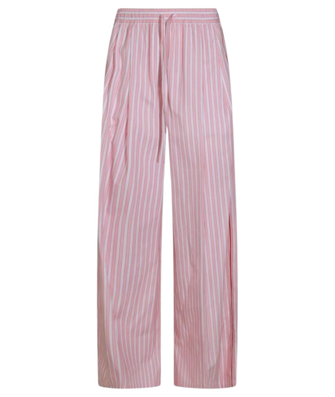DOLCE&GABBANA Розовые хлопковые прямые брюки, фото 1