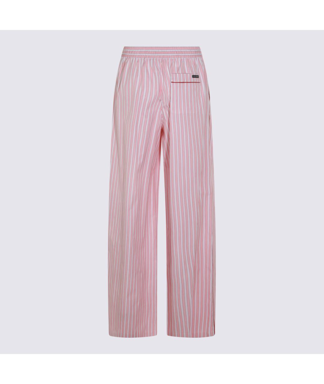 DOLCE&GABBANA Розовые хлопковые прямые брюки, фото 2