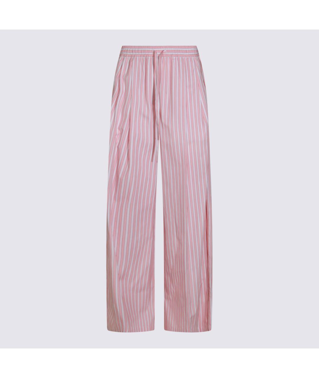 DOLCE&GABBANA Розовые хлопковые прямые брюки, фото 5