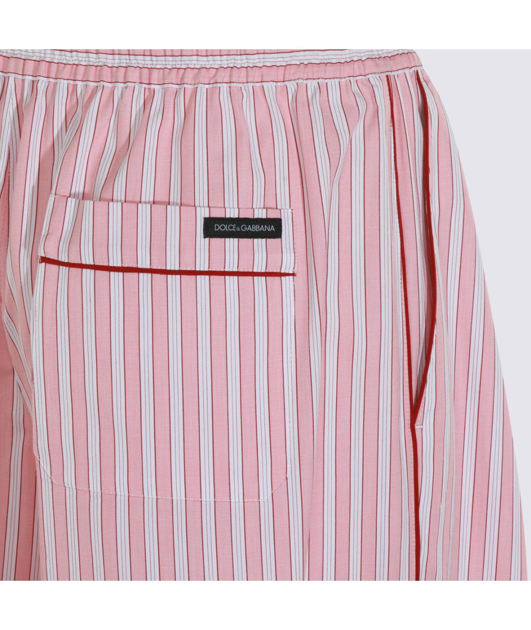 DOLCE&GABBANA Розовые хлопковые прямые брюки, фото 4