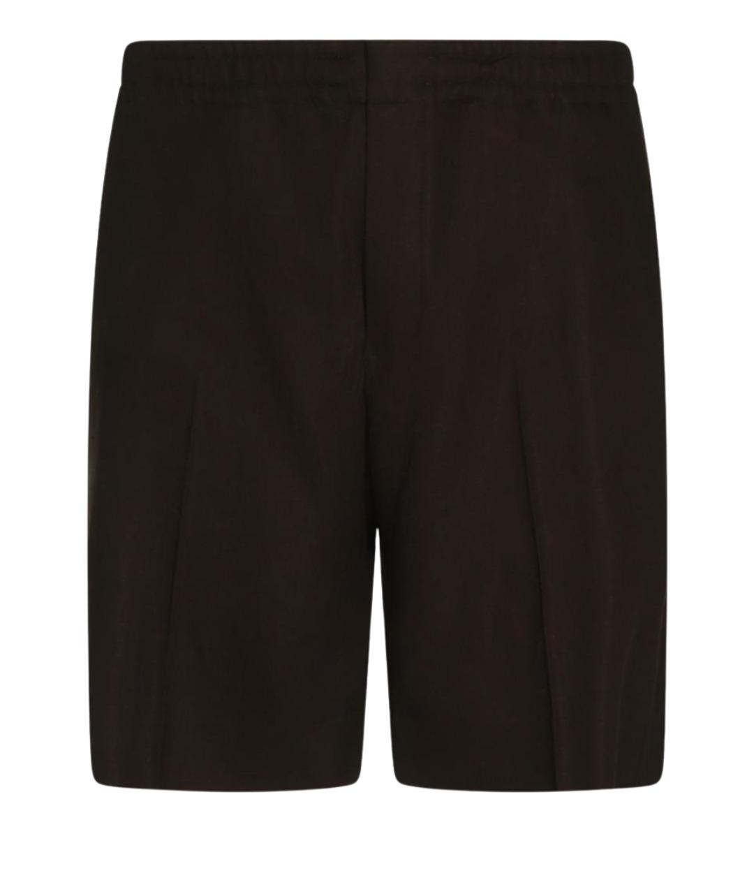 ZEGNA Коричневые льняные шорты, фото 1