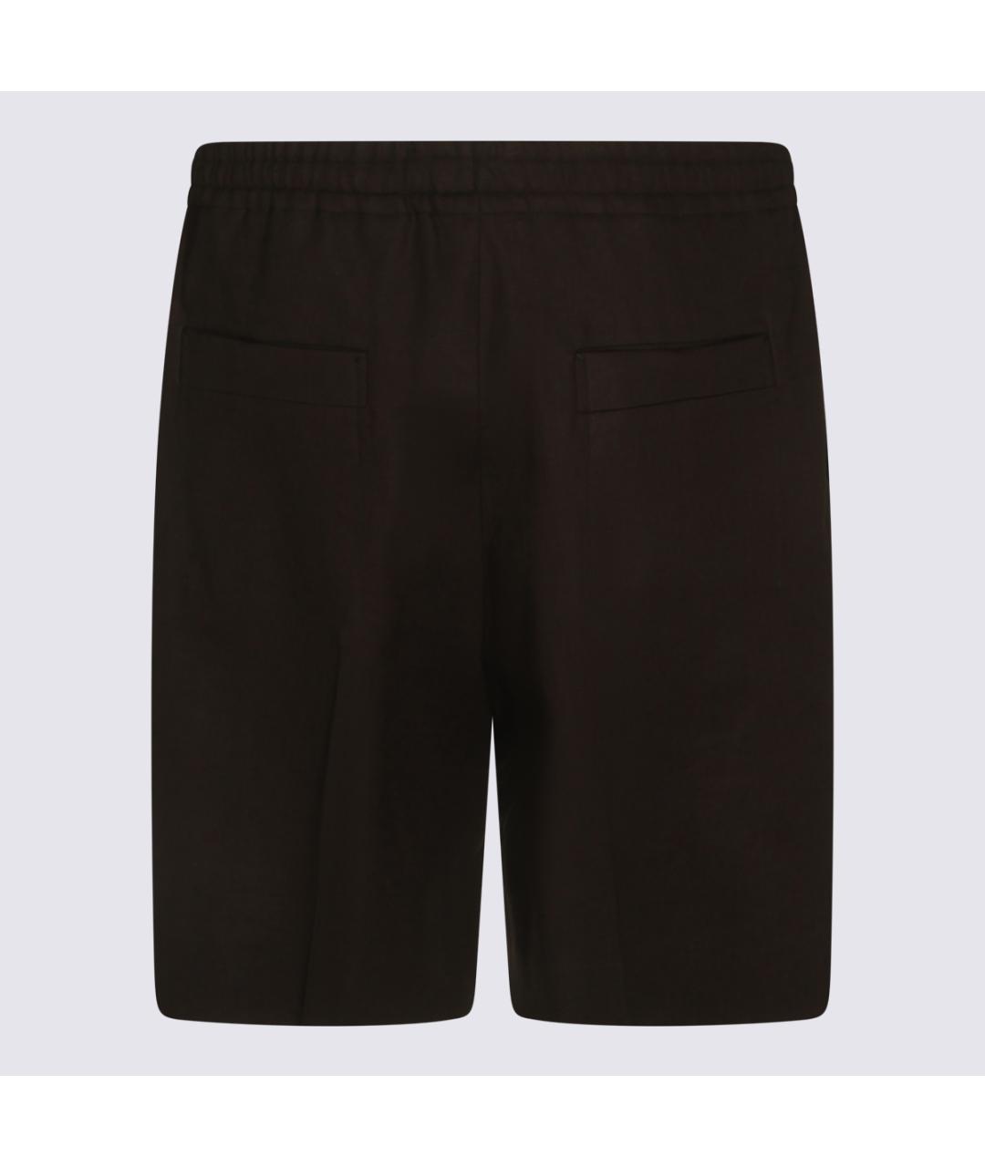 ZEGNA Коричневые льняные шорты, фото 2