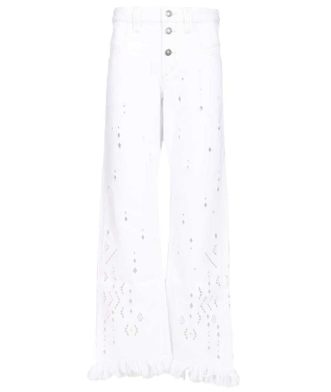 ISABEL MARANT Белые хлопковые прямые брюки, фото 1