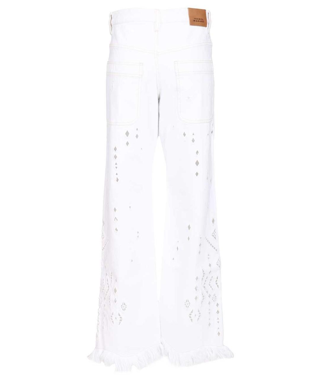 ISABEL MARANT Белые хлопковые прямые брюки, фото 2