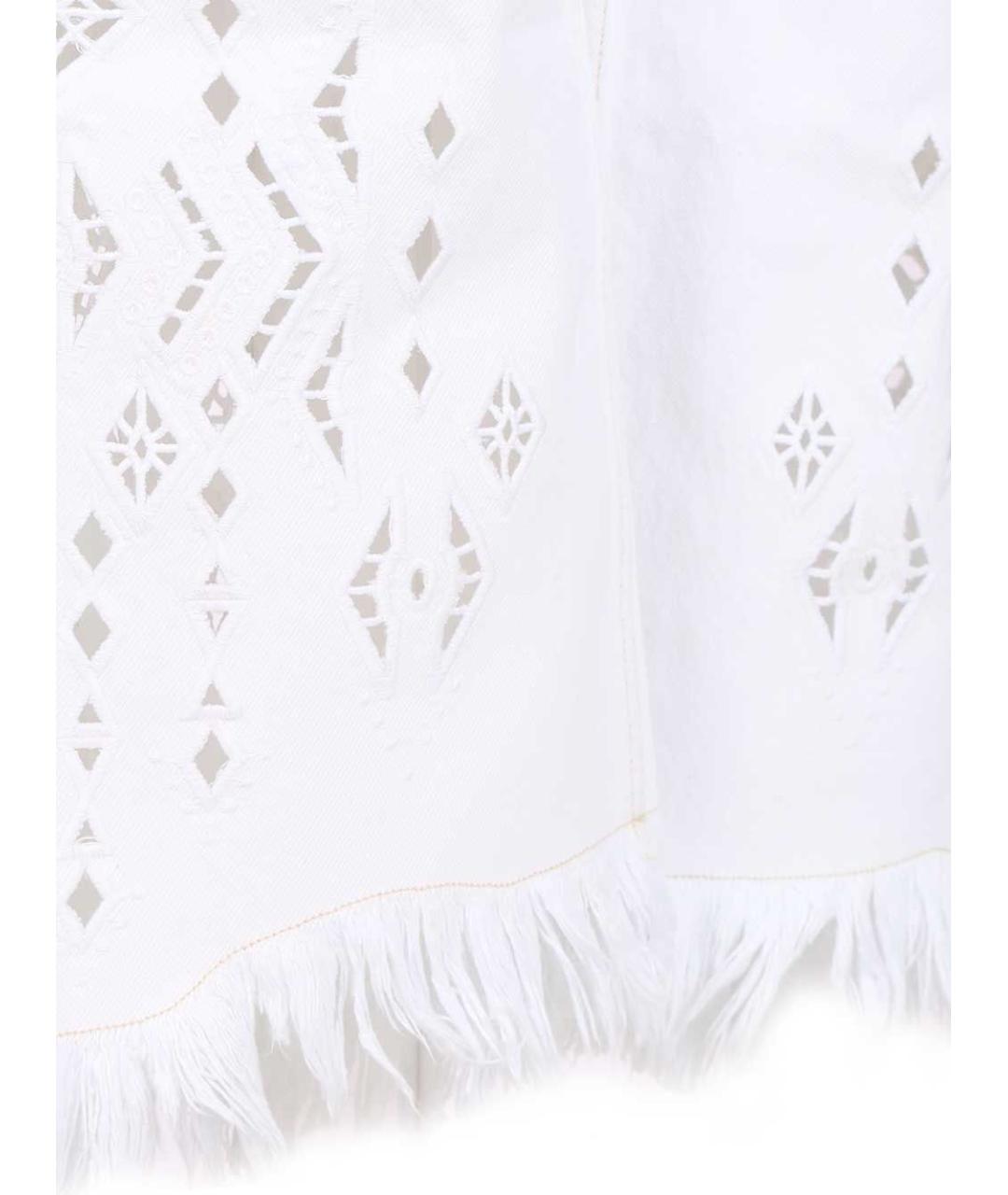 ISABEL MARANT Белые хлопковые прямые брюки, фото 5