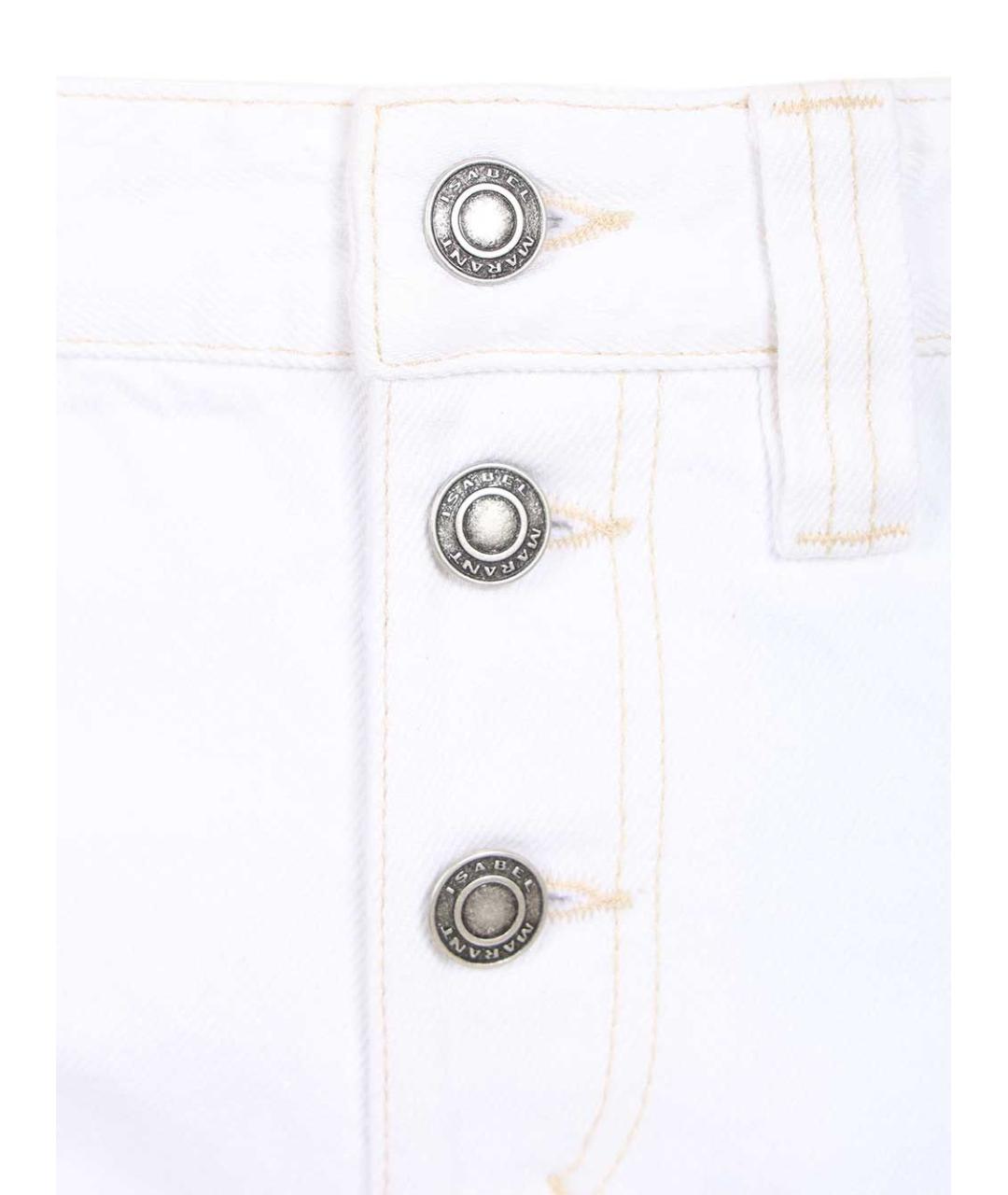 ISABEL MARANT Белые хлопковые прямые брюки, фото 4