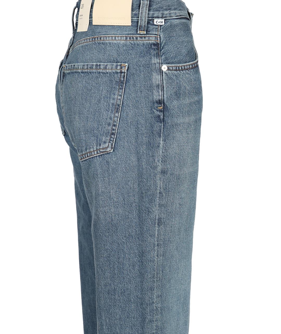 Citizien Of Humanity Синие хлопковые прямые джинсы, фото 3