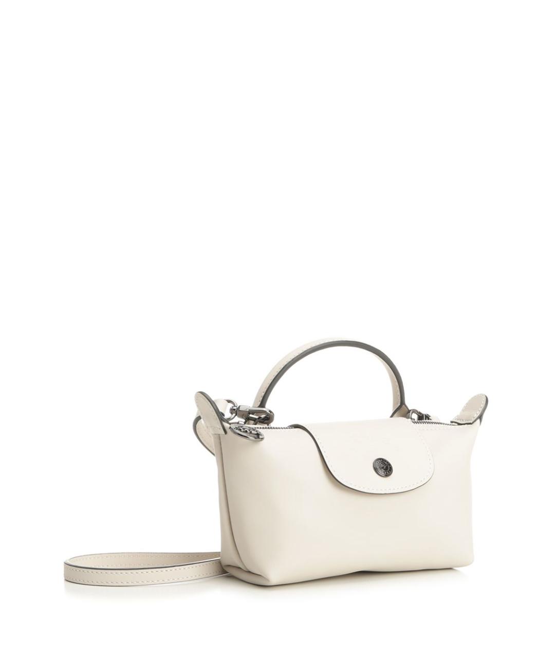 LONGCHAMP Белая кожаная сумка с короткими ручками, фото 2
