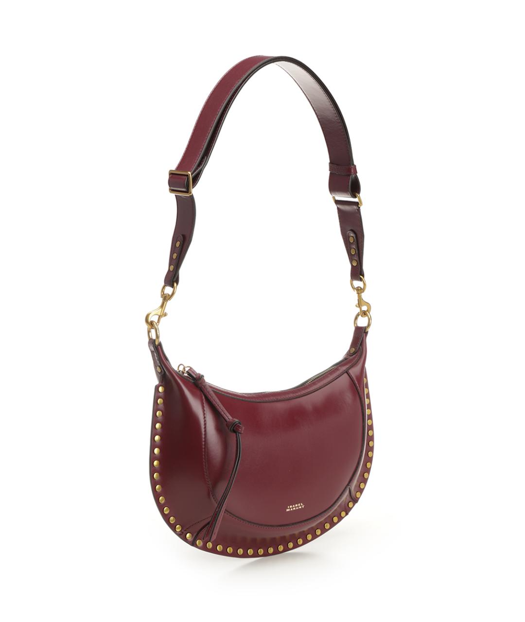 ISABEL MARANT Бордовая кожаная сумка через плечо, фото 6