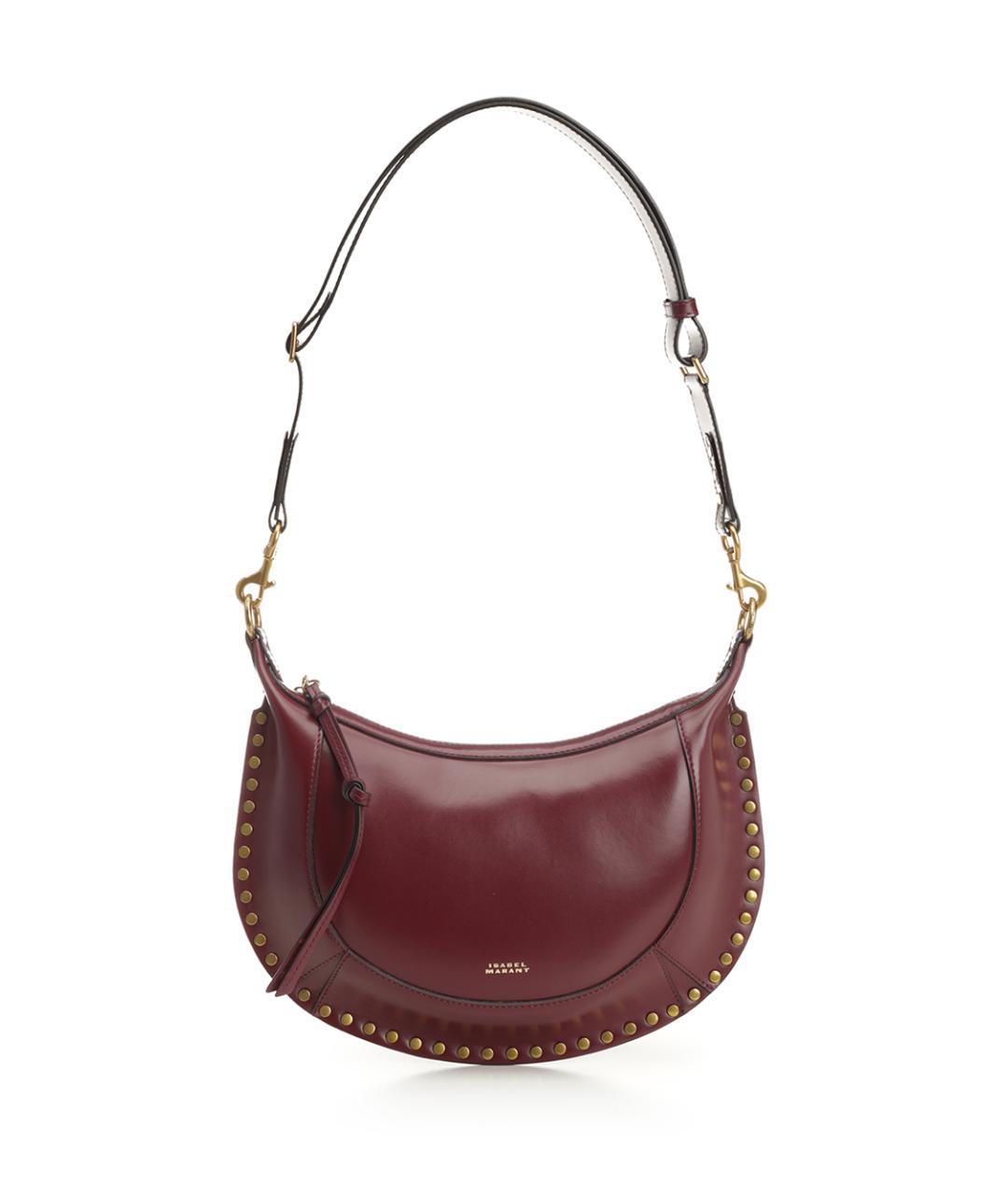 ISABEL MARANT Бордовая кожаная сумка через плечо, фото 5
