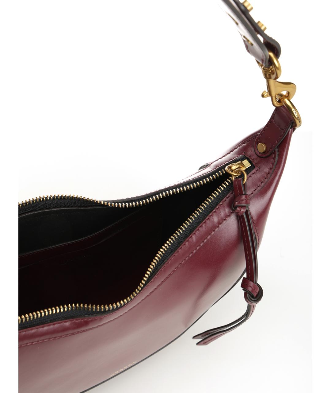 ISABEL MARANT Бордовая кожаная сумка через плечо, фото 4
