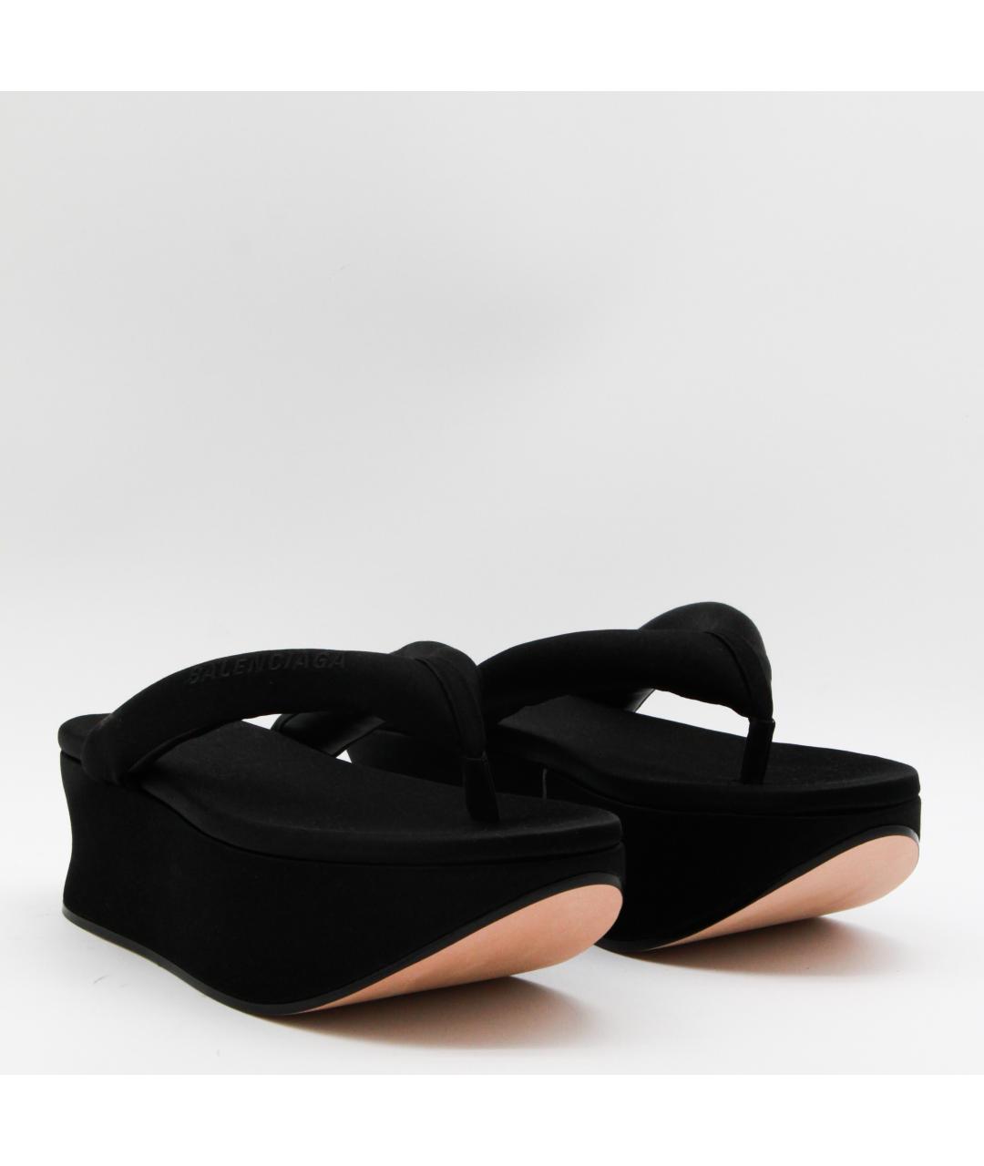 BALENCIAGA Черные кожаные сандалии, фото 2
