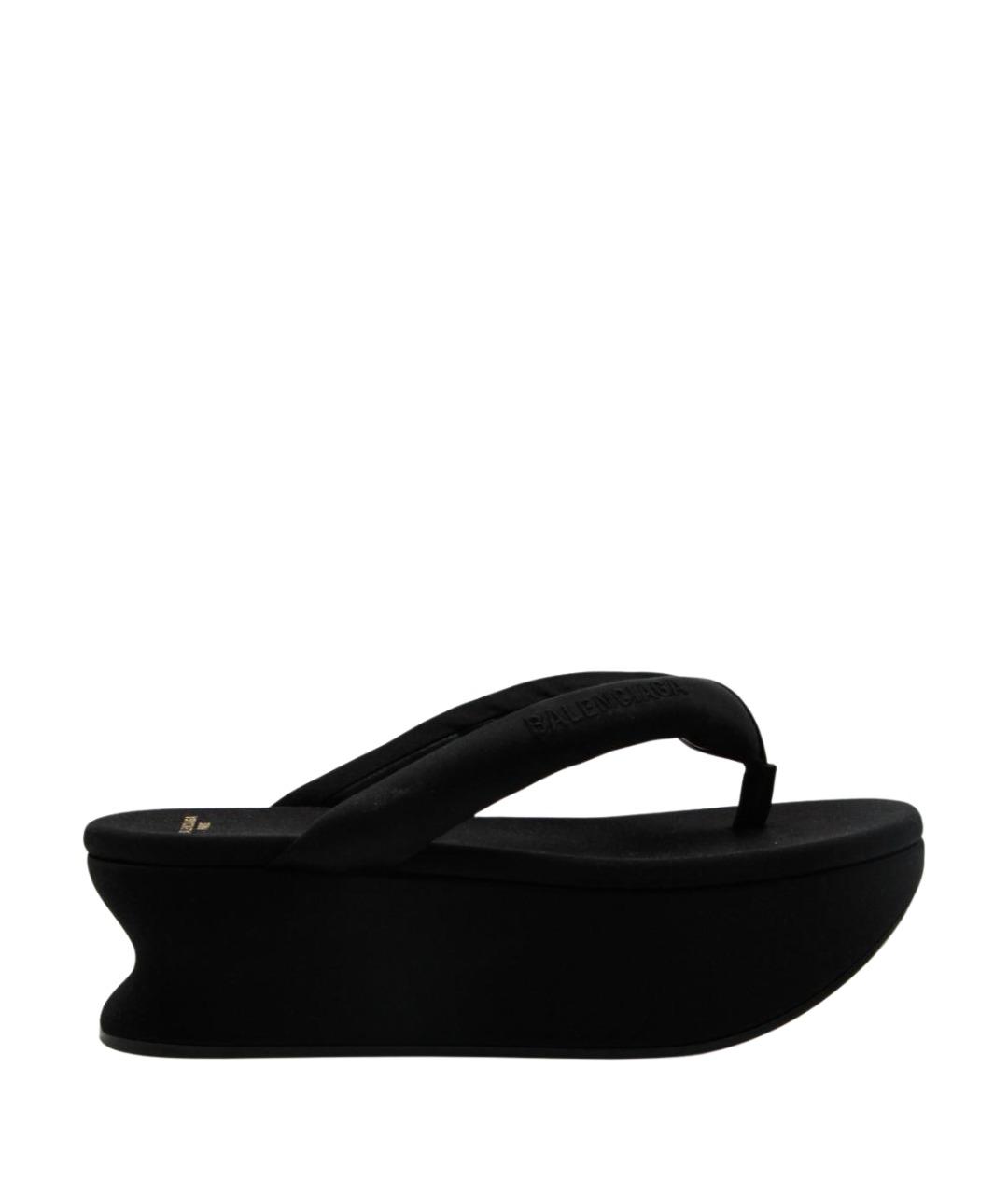 BALENCIAGA Черные кожаные сандалии, фото 1