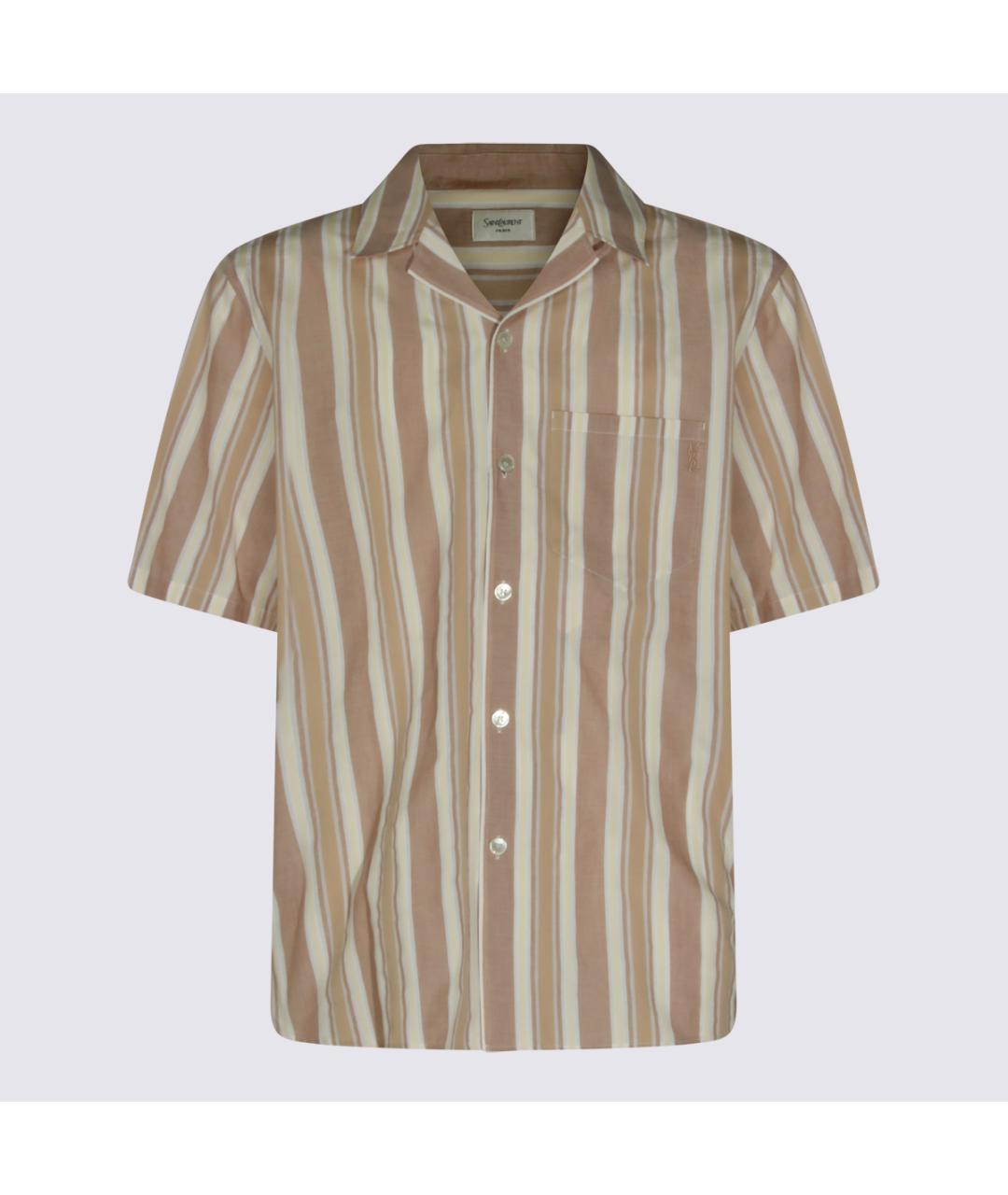 SAINT LAURENT Бежевая хлопковая кэжуал рубашка, фото 5