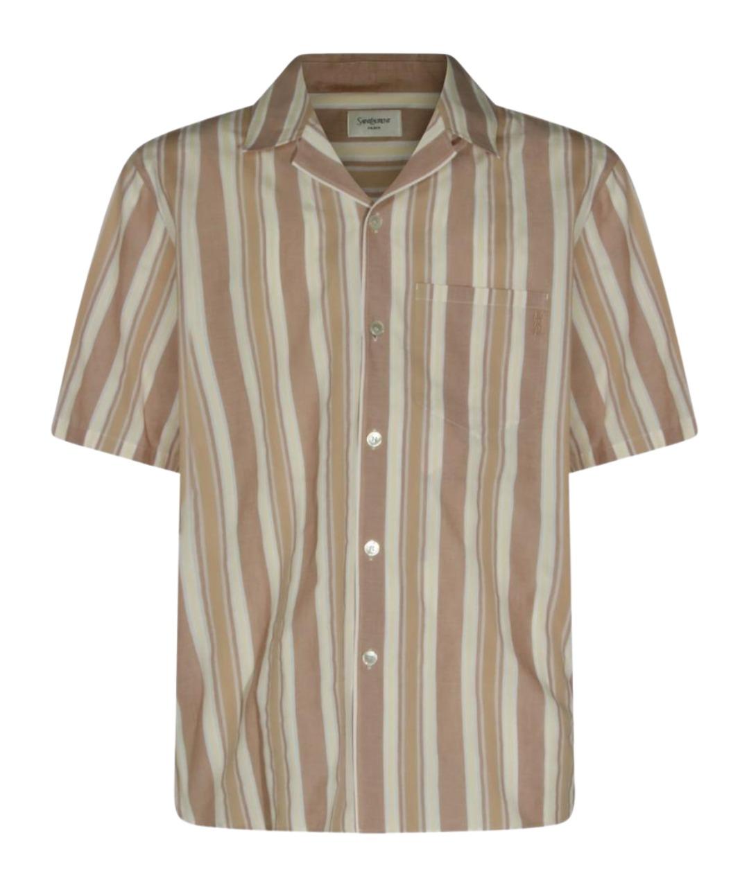 SAINT LAURENT Бежевая хлопковая кэжуал рубашка, фото 1