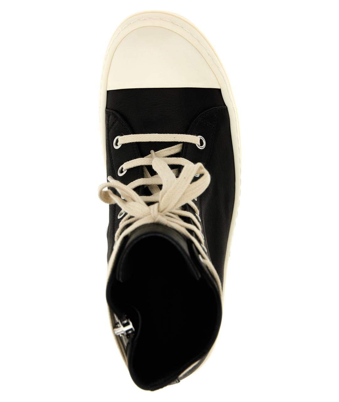 RICK OWENS Черные кожаные кеды, фото 3