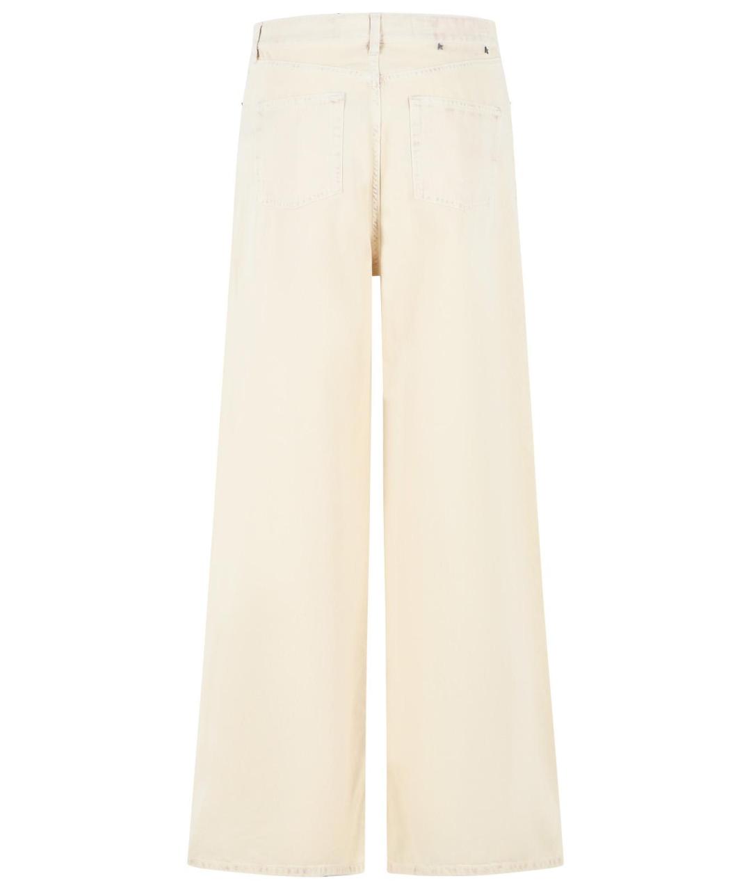 GOLDEN GOOSE DELUXE BRAND Желтые хлопковые прямые джинсы, фото 3