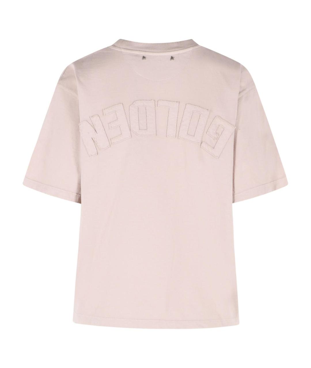 GOLDEN GOOSE DELUXE BRAND Розовая хлопковая футболка, фото 3
