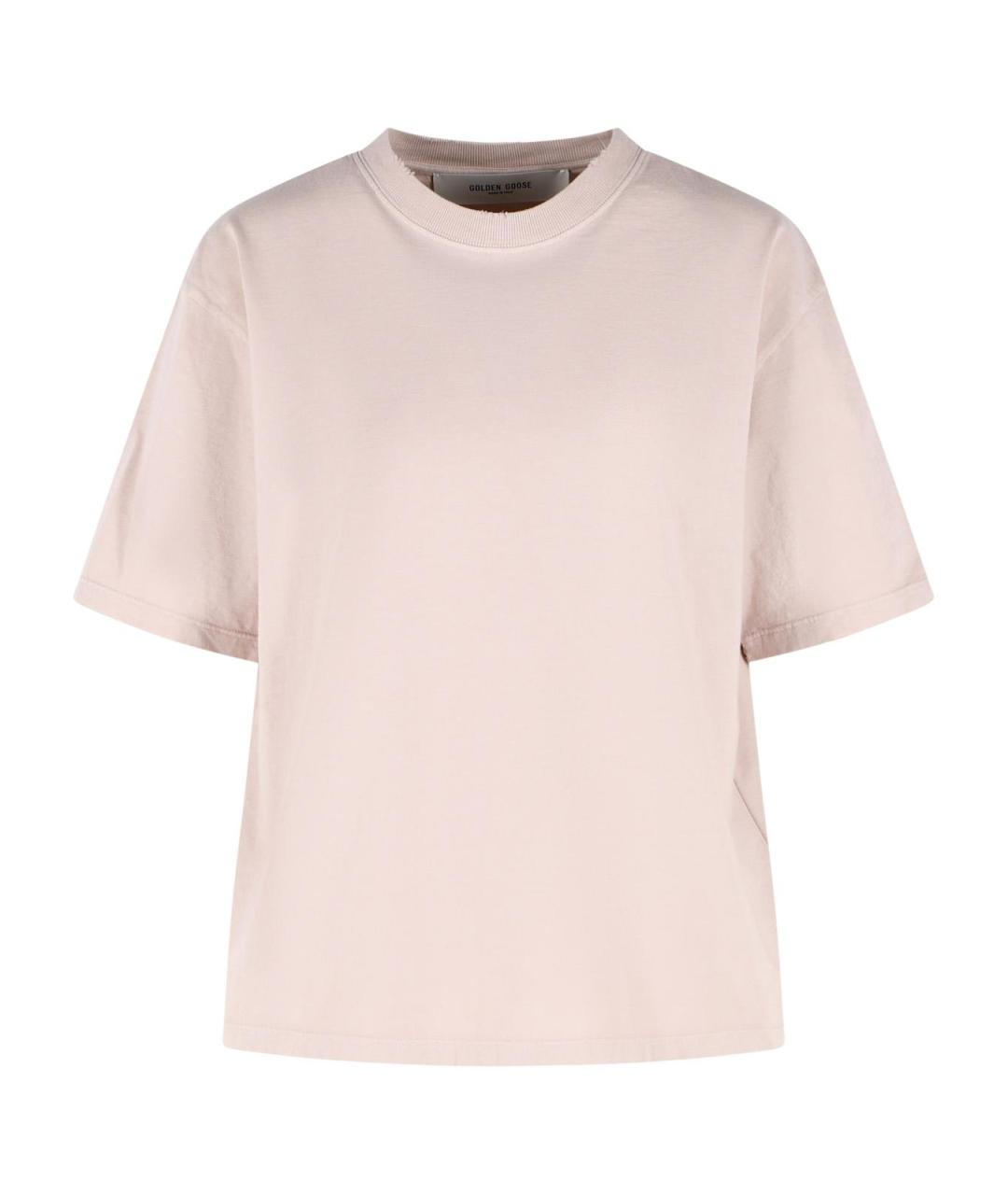 GOLDEN GOOSE DELUXE BRAND Розовая хлопковая футболка, фото 1