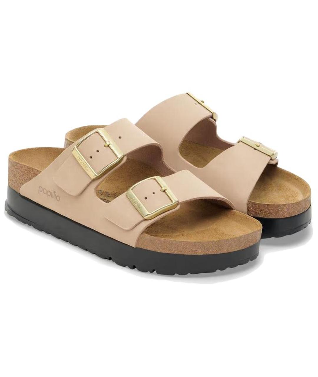 BIRKENSTOCK Бежевые нубуковые сандалии, фото 4