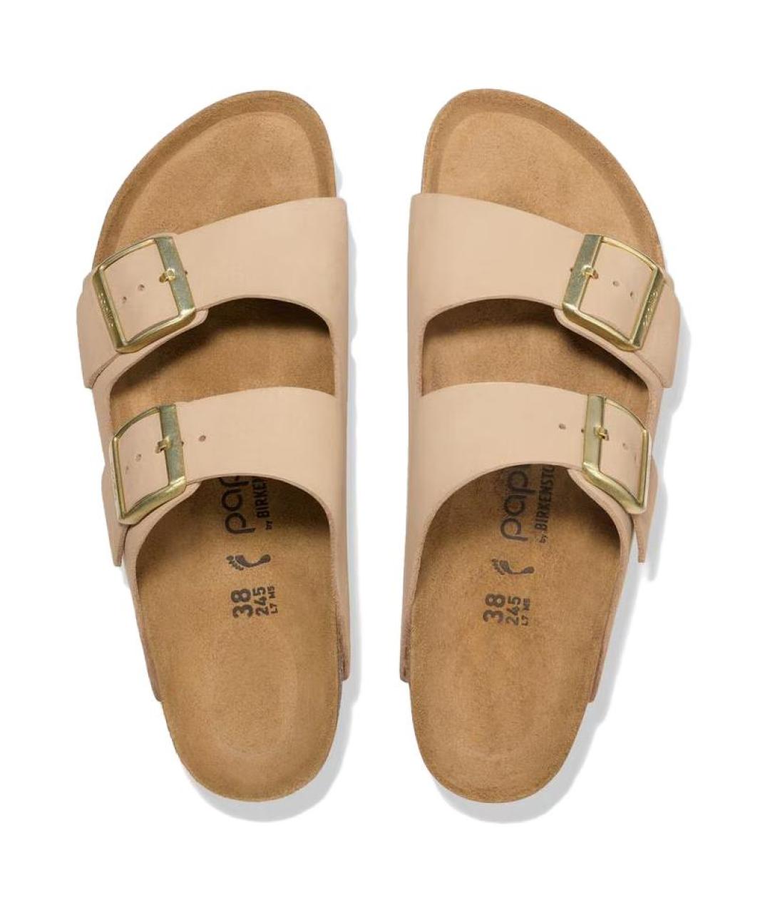 BIRKENSTOCK Бежевые нубуковые сандалии, фото 5