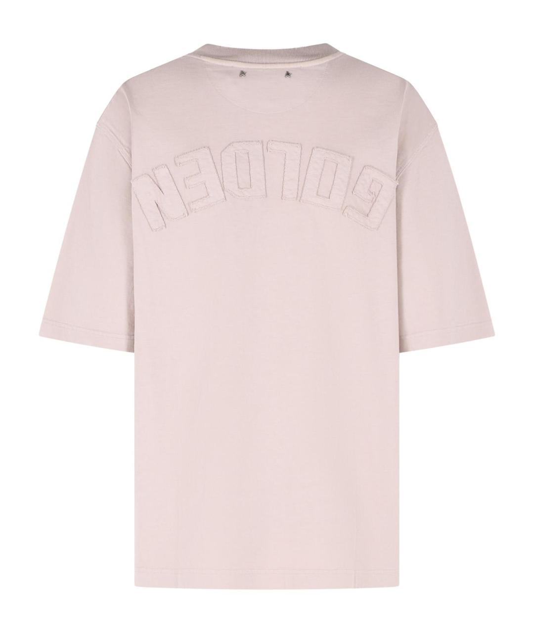 GOLDEN GOOSE DELUXE BRAND Розовая хлопковая футболка, фото 3