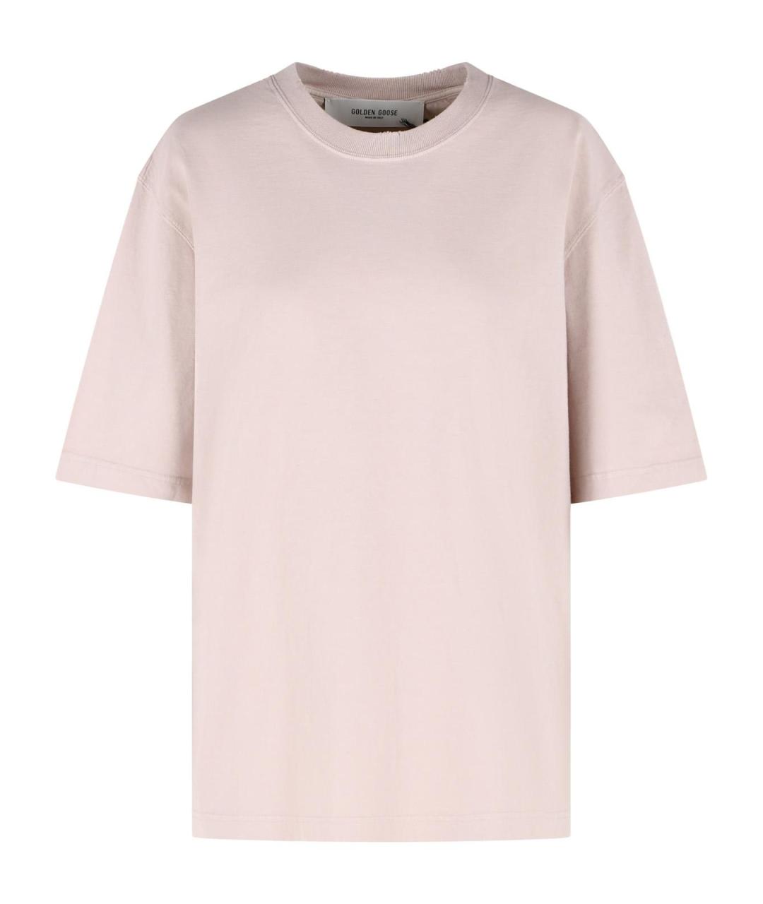 GOLDEN GOOSE DELUXE BRAND Розовая хлопковая футболка, фото 1