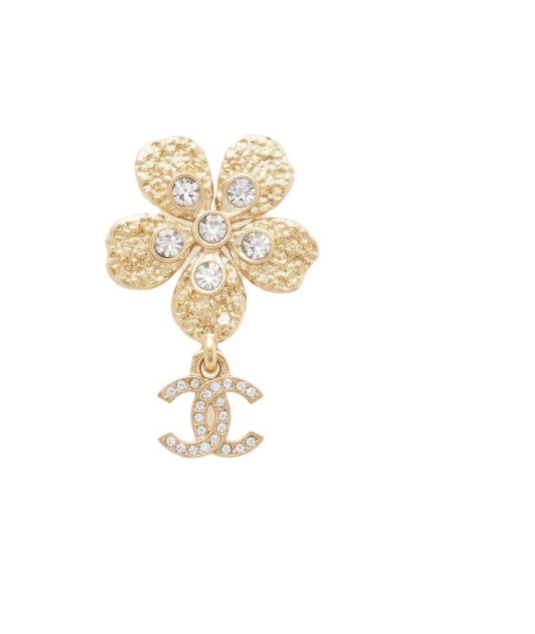 CHANEL Золотые металлические серьги, фото 2