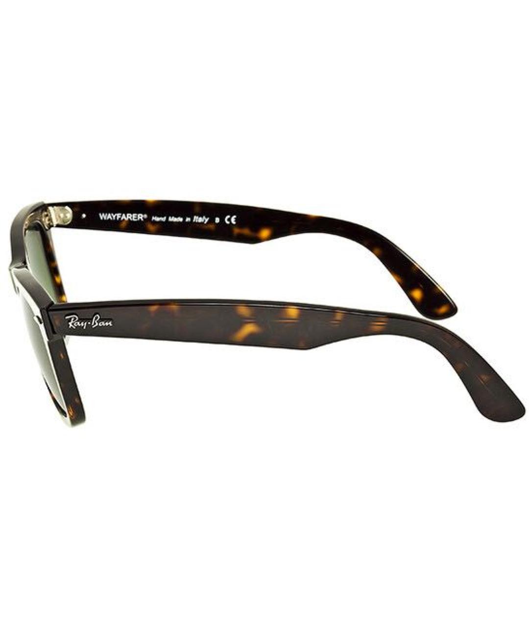 RAY BAN Коричневые пластиковые солнцезащитные очки, фото 2