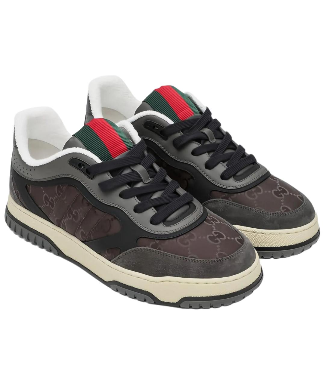 GUCCI Серые замшевые низкие кроссовки / кеды, фото 3