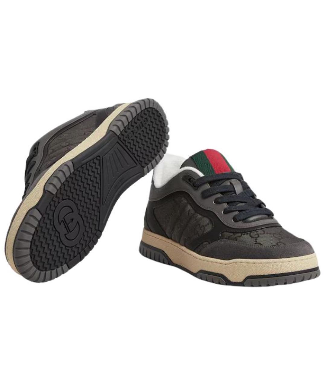 GUCCI Серые замшевые низкие кроссовки / кеды, фото 5