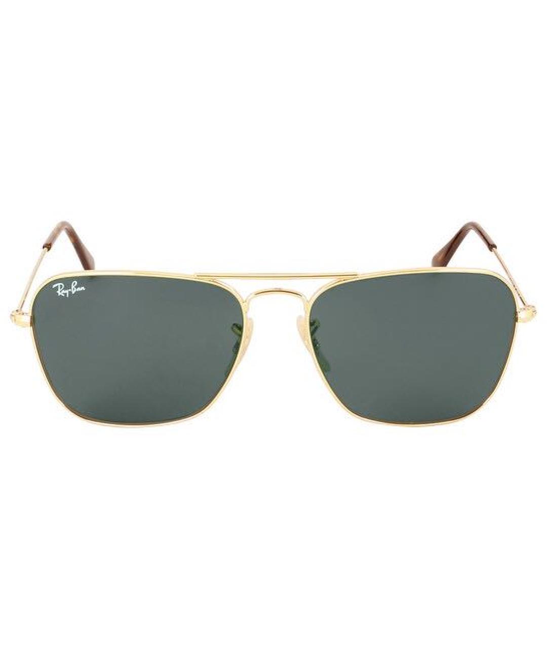 RAY BAN Золотые металлические солнцезащитные очки, фото 1