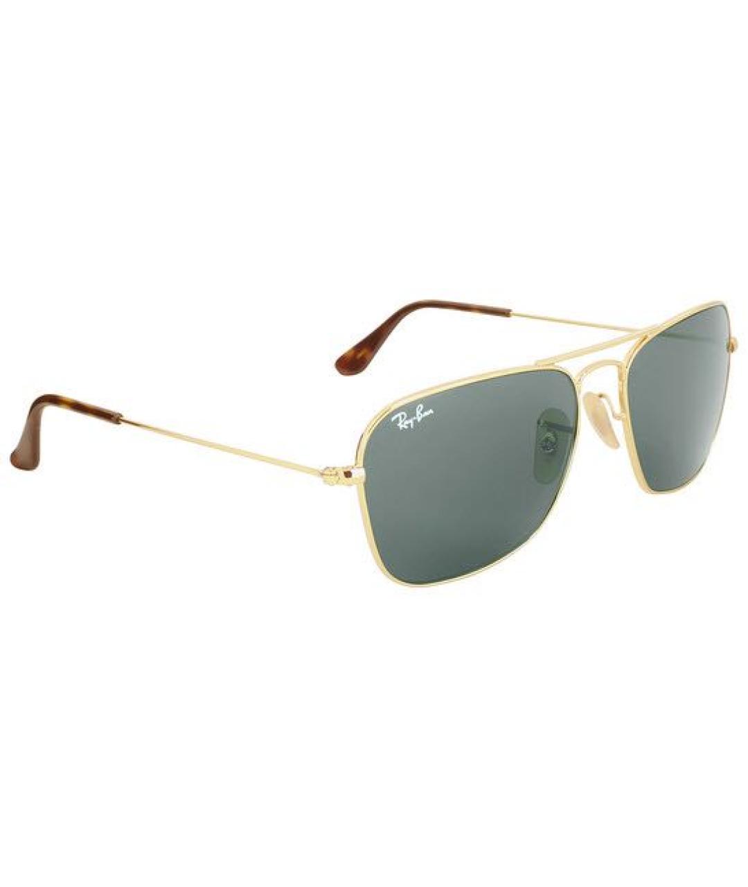 RAY BAN Золотые металлические солнцезащитные очки, фото 2