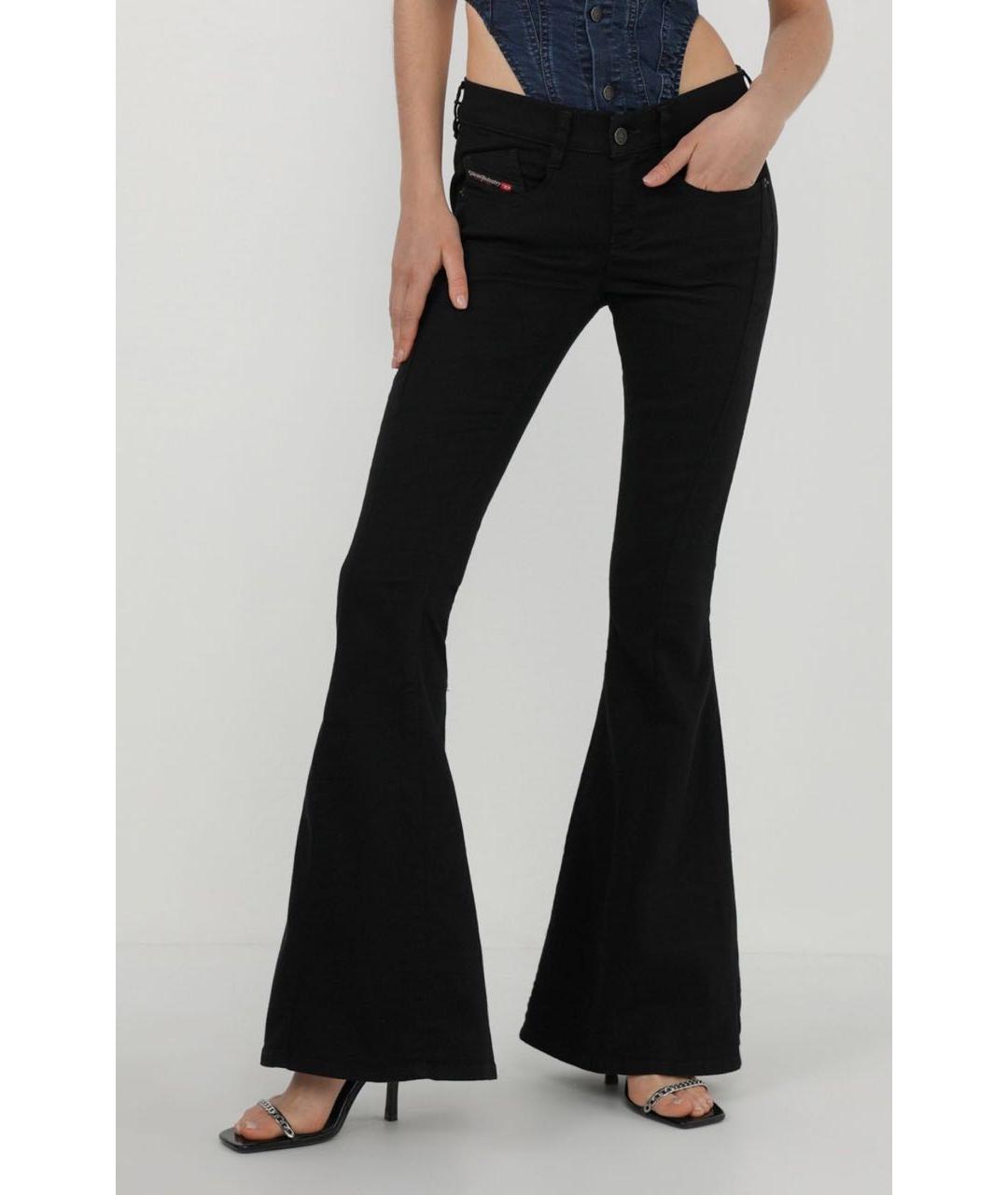 DIESEL Черные хлопко-эластановые джинсы клеш, фото 5