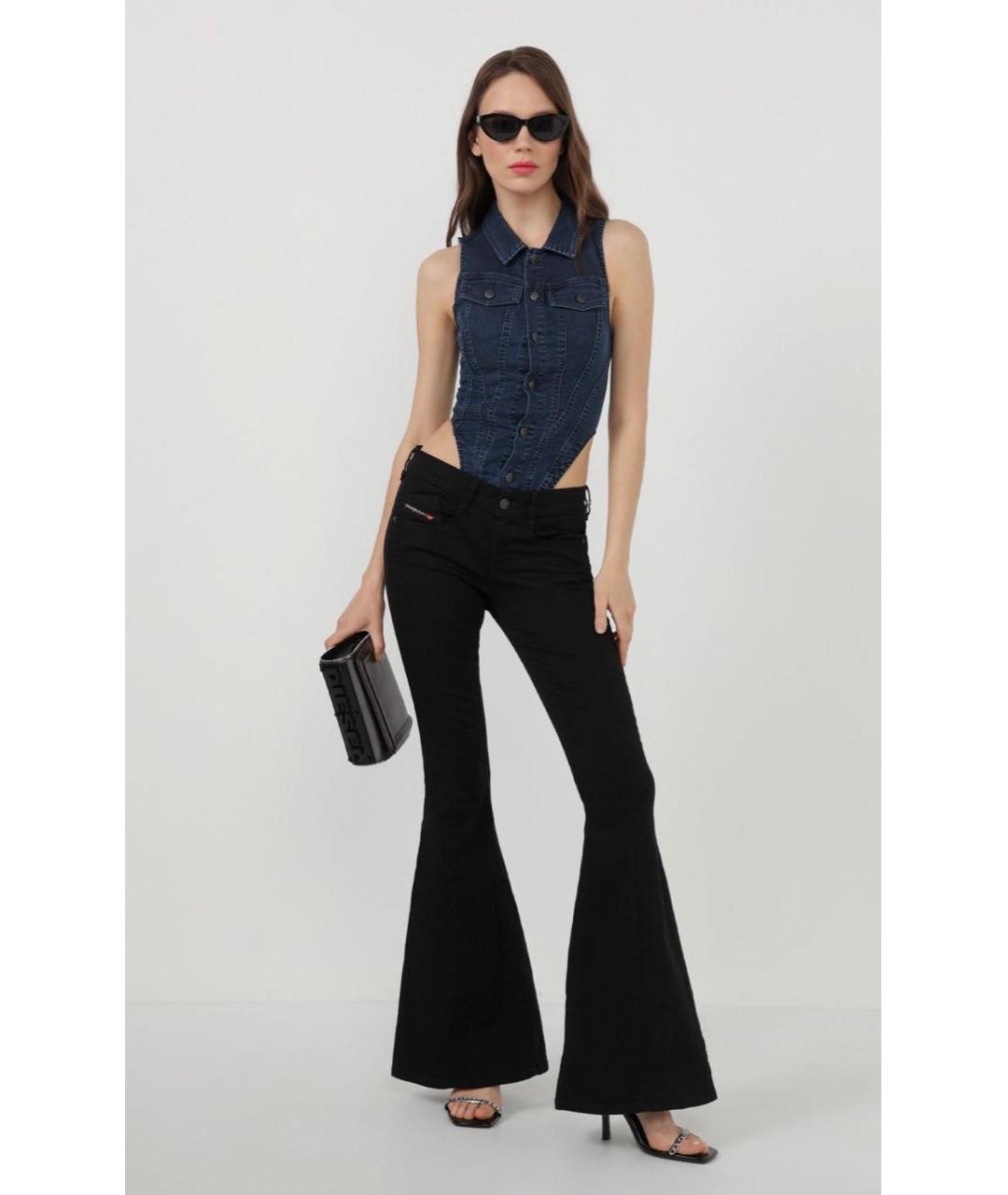 DIESEL Черные хлопко-эластановые джинсы клеш, фото 3