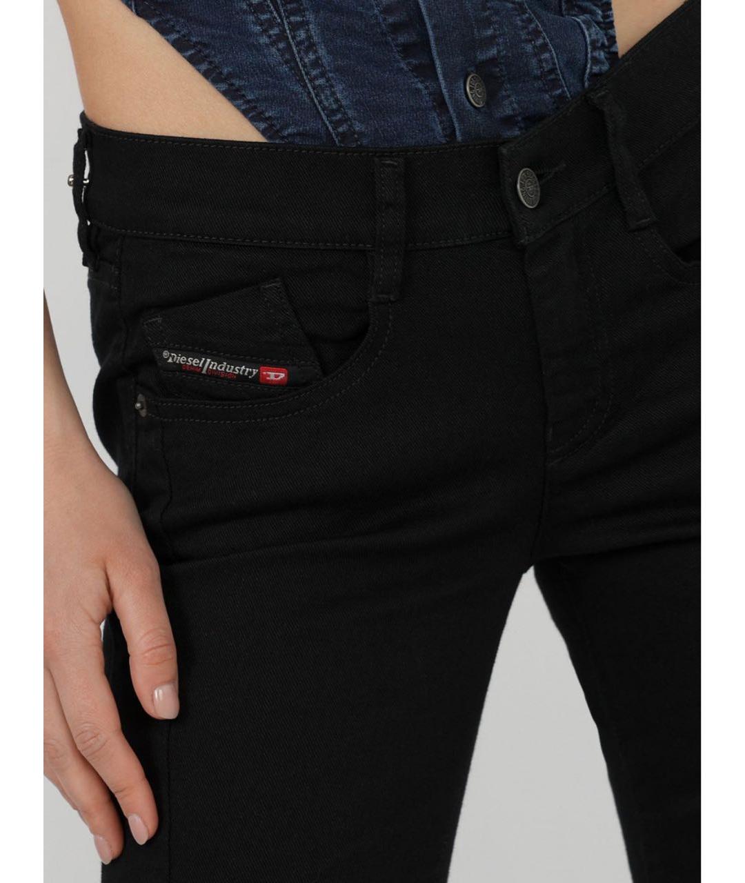 DIESEL Черные хлопко-эластановые джинсы клеш, фото 4