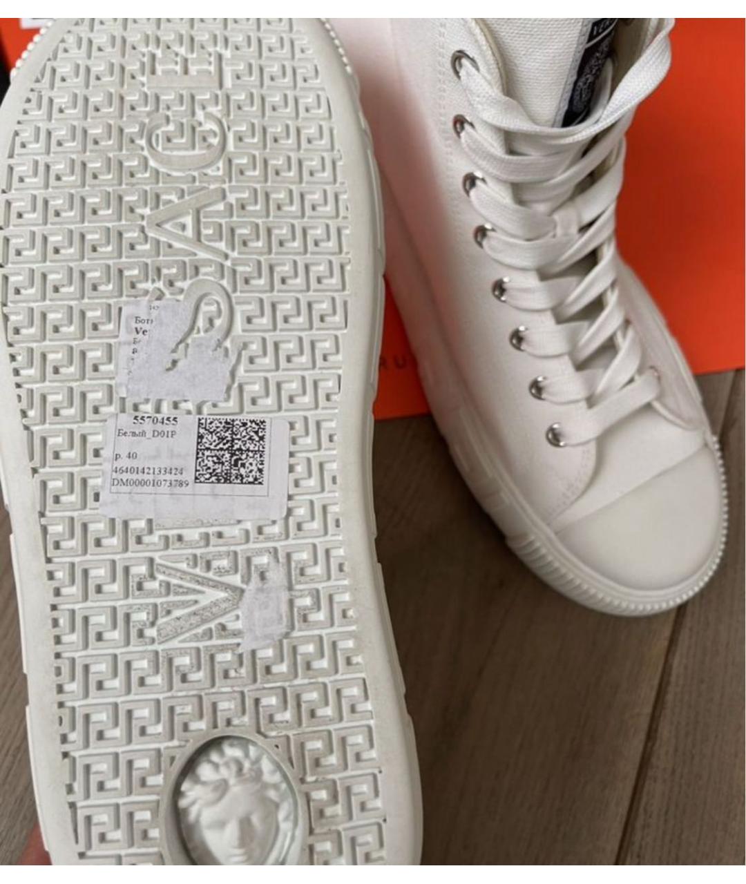 VERSACE Белые текстильные кеды, фото 7