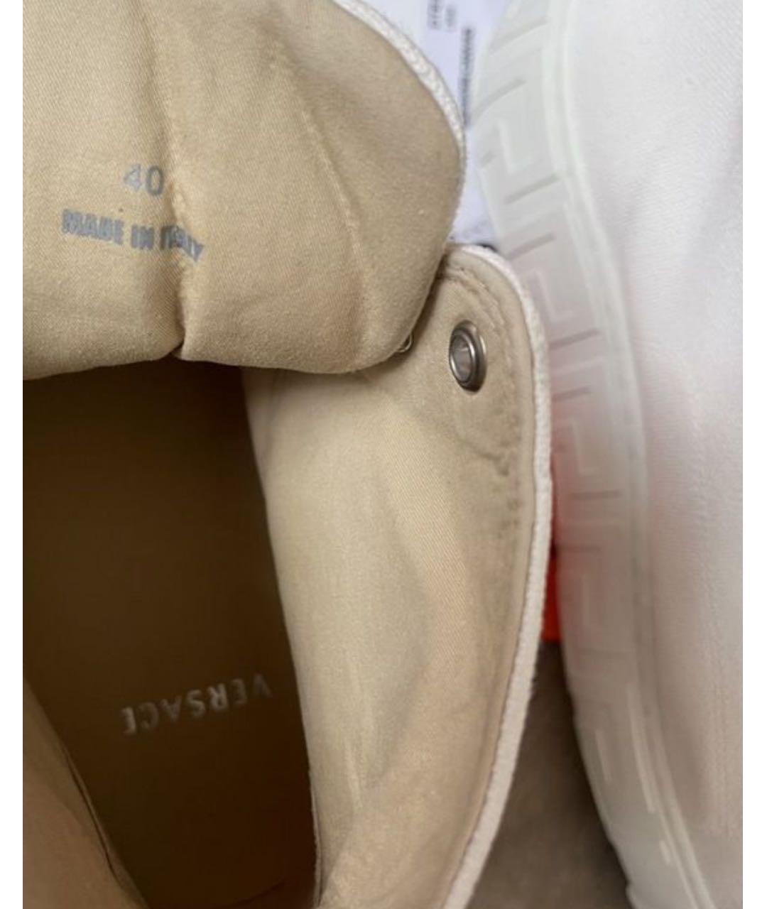 VERSACE Белые текстильные кеды, фото 4